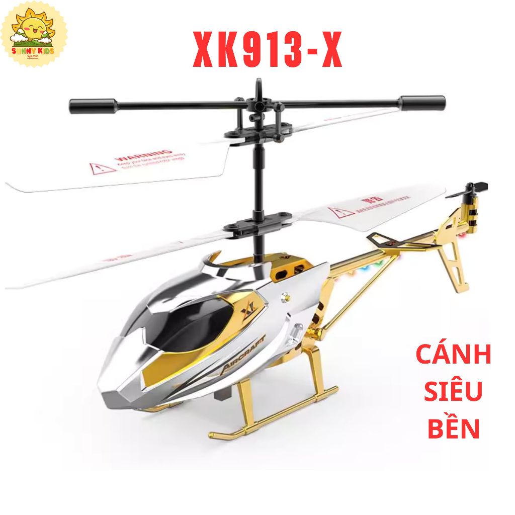 Máy bay Trực thăng Điều khiển từ xa XK913-X, bản cao cấp nhất, 3.5 Kênh, Đèn Led đa sắc, Pin sạc Typ