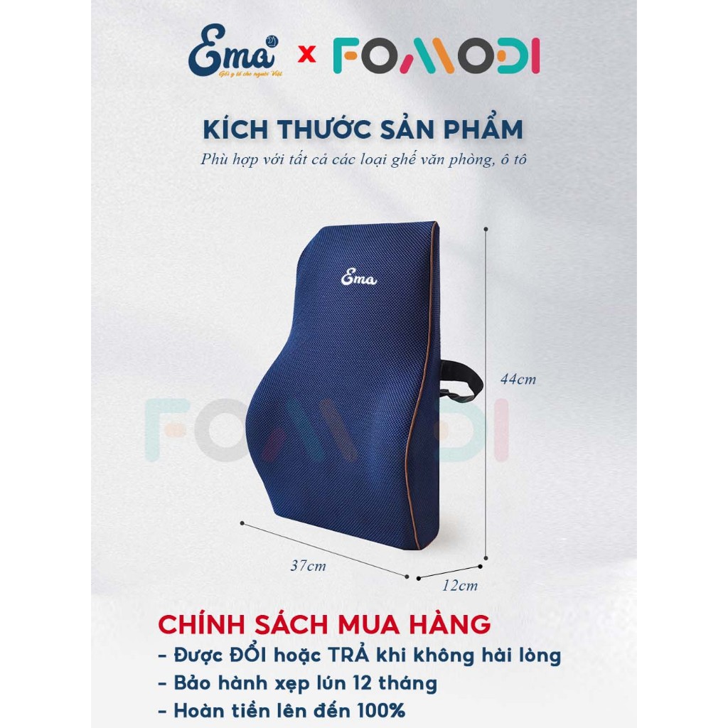 Gối tựa lưng massage FOMODI cao su non dành cho dân văn phòng và lái xe thiết kế công thái học chống đau mỏi | BigBuy360 - bigbuy360.vn