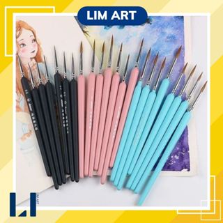 Cọ vẽ đầu nhọn, cọ đi nét nhỏ lông mềm thân gỗ chuyên dụng vẽ tranh, vẽ móng, tô tranh số hoá LIM Art