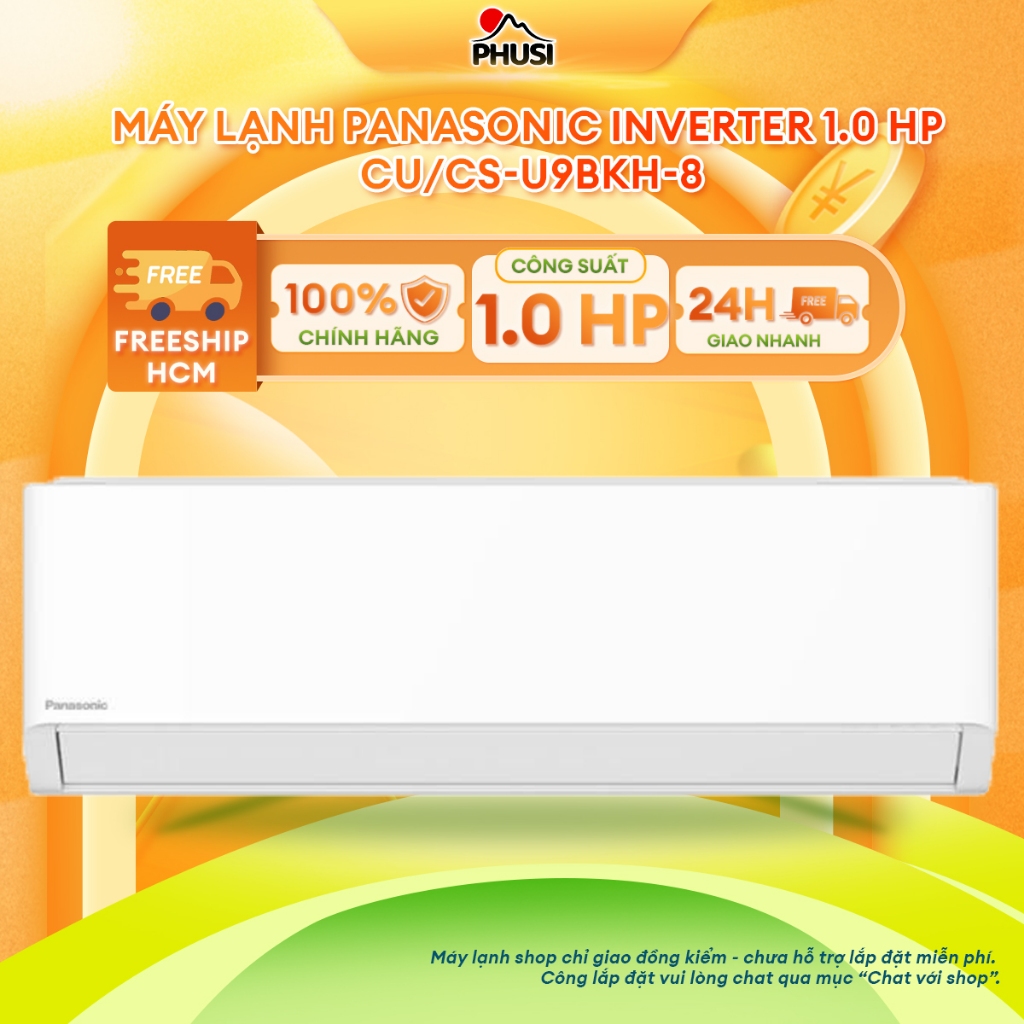 U9BKH-8 [MIỄN PHÍ GIAO HÀNG] Máy lạnh Panasonic Inverter 1 HP CU/CS-U9BKH-8 Hàng Chính Hãng, Mới 100