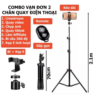 Chân Đỡ Điện Thoại Livestream CT21, Gậy Chụp Ảnh Quay Video - HOLOCOM