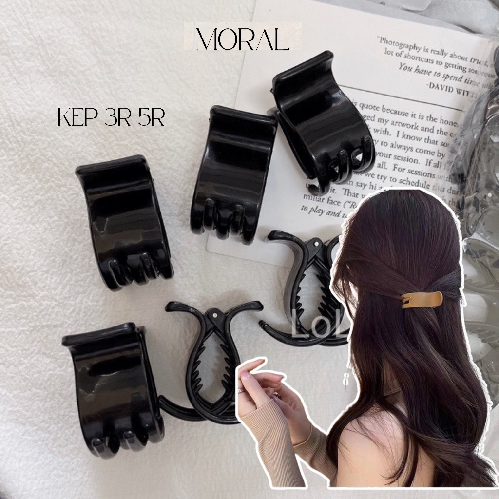 Set 12 Kẹp Tóc Càng Cua 3 Răng 5 Răng Tạo Xoăn Nhẹ Phong Cách Hàn Quốc - Moral Store