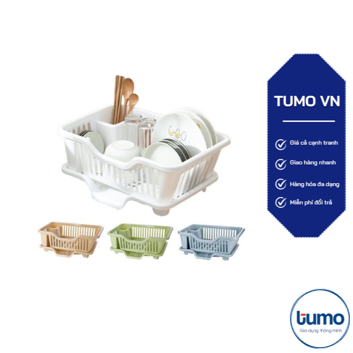 Kệ úp bát đĩa đa năng nhựa cao cấp (CN)Kệ úp bát đĩa nhựa cao cấp kèm khay hứng nước tiện lợi, Giá đ