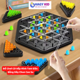 Đồ Chơi Cờ Vây Màu Sắc Logic, Hình Tam Giác Bằng Dây Chun Cao Su Hagykid Đồ Chơi Trí Tuệ Hình Học Cờ Dây Giúp Bé Tư Duy