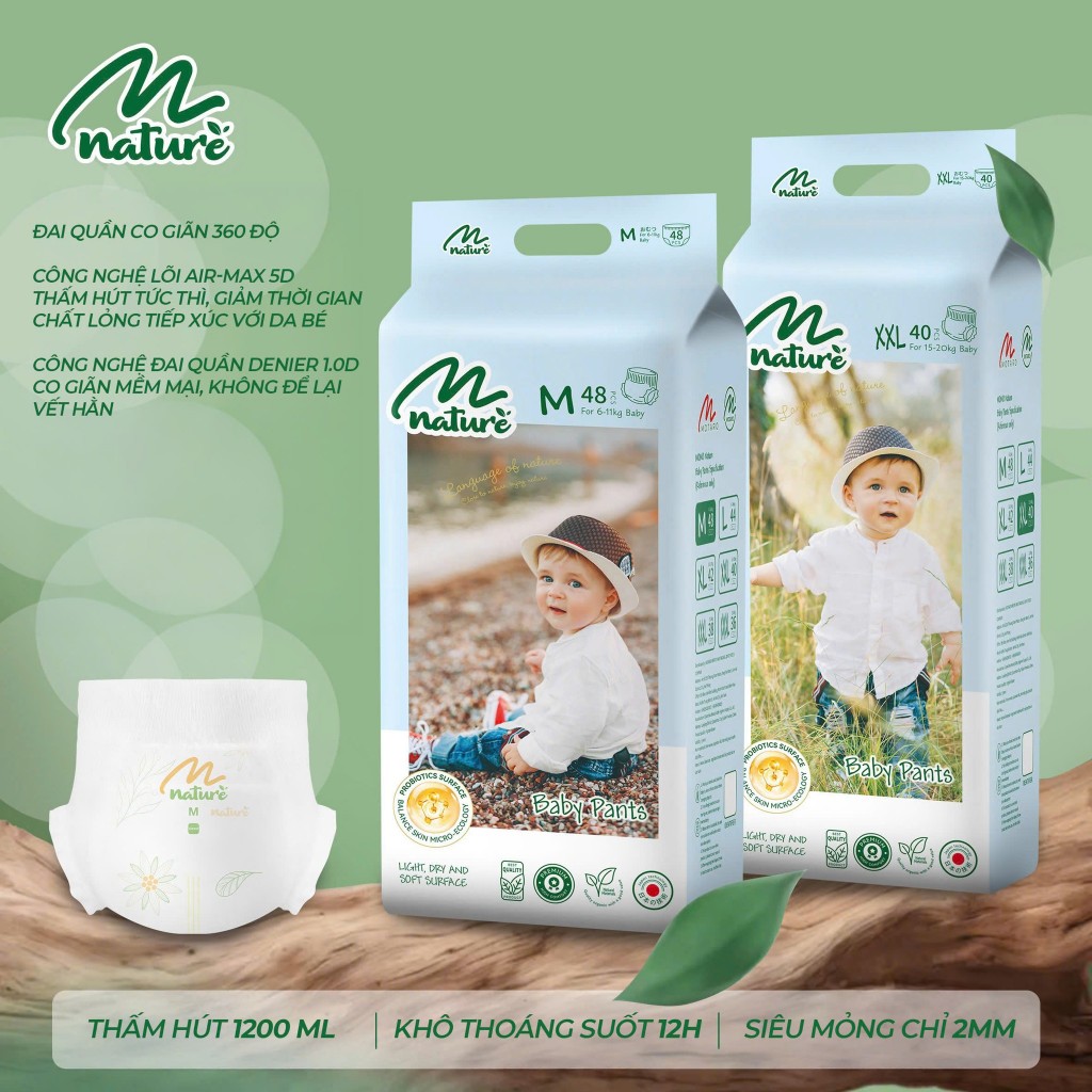 Tã Bỉm Momo Nature Cải Tiến Mới 2025, Bỉm Dán/Quần Chính Hãng Đủ Size Cho Bé