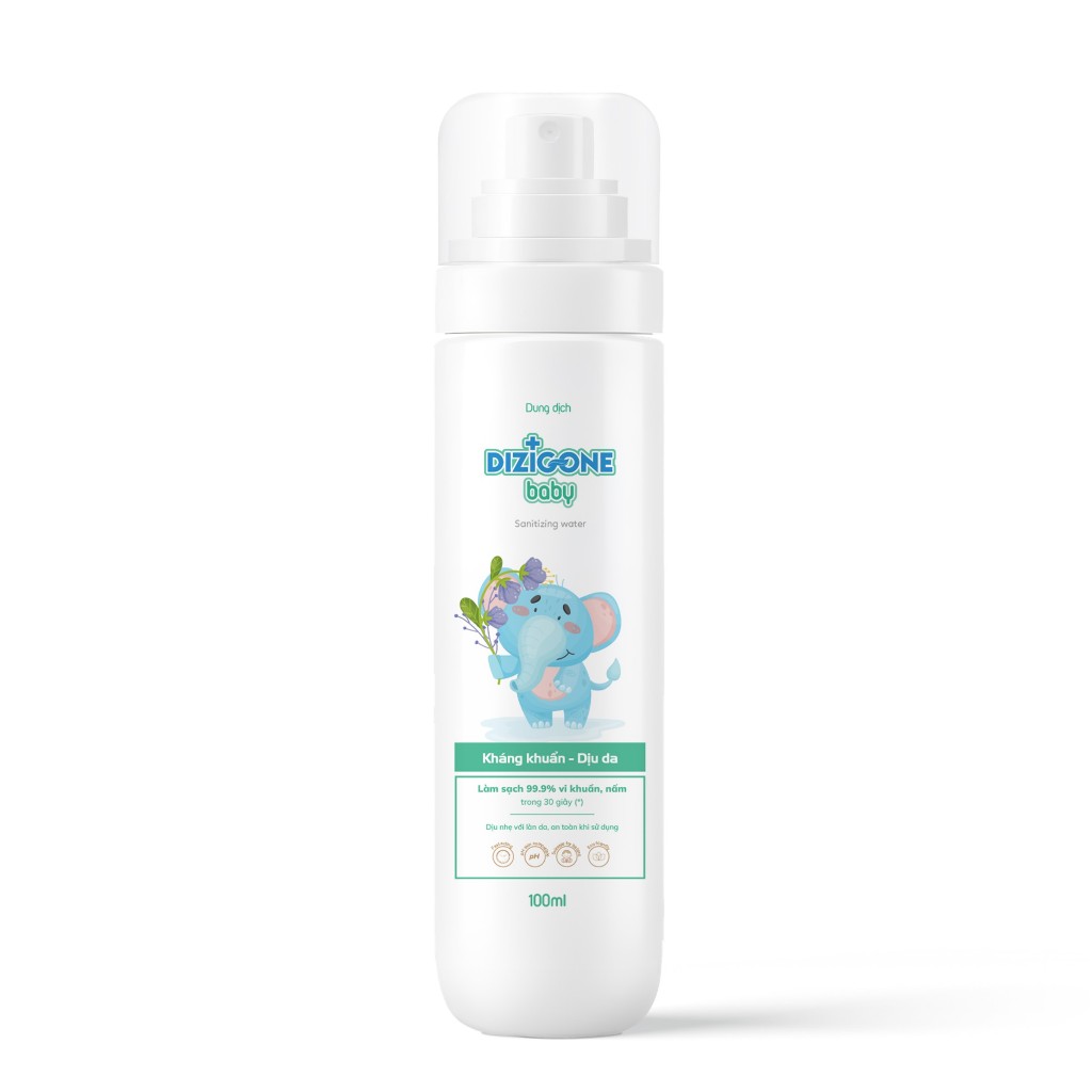 [GIFT] DUNG DỊCH DIZIGONE BABY: DỊU DA, KHÁNG KHUẨN - CHAI XỊT 100ML