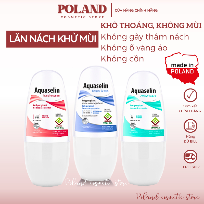 Lăn nách khử mùi Aquaselinnn dành cho nam nữ 50ML