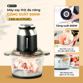    DEAL SOCK BLACK FRIDAY  Máy xay thịt đa năng làm ruốc BehomeMall 500W xay được đồ đông cối thủy tinh 2L BH0806 