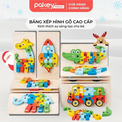 [QUÀ TẶNG KHÔNG BÁN] Bảng Xếp Hình Gỗ Pakey Cao Cấp Kích Thích Sự Sáng Tạo, Bé Yêu Thỏa Sức Vui Chơi