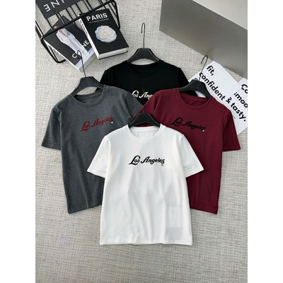 Áo phông nữ QC mã 30583 thêu chữ chất cotton co giãn, thoáng mát kiểu dáng free size