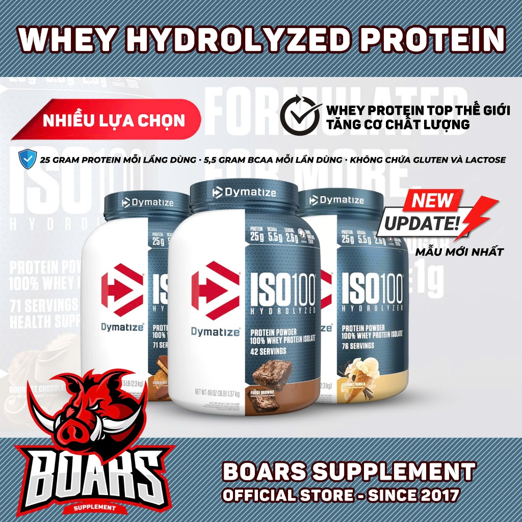 SỮA WHEY TĂNG CƠ BẮP ISO100 WHEY PROTEIN THỦY PHÂN, DYMATIZE ISO 100 HYDROLYZED - 5LBS