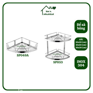 Kệ gắn góc tường Inox 304 đặc PHÁT ĐẠT không rỉ sét, để xà bông nhà tắm, để gia vị (SP049A.053)