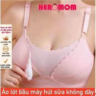  Áo lót bầu cho con bú Cotton Tăm Lạnh chống chảy xệ sử dụng máy hút sữa không dây Heromom Store 