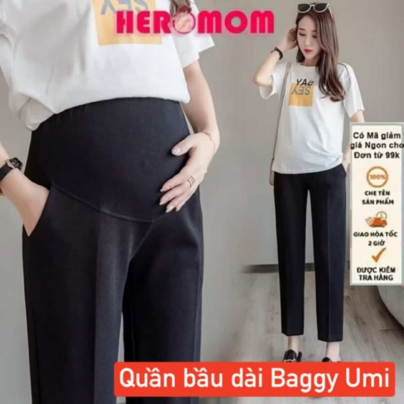 Quần bầu công sở baggy dài chất Umi hàng cao cấp ống rộng thời trang bigsize Heromom Store