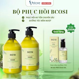 Cặp Dầu Gội Mặt Nạ Ủ Tóc Bcosi Phục Hồi Hư TổnTóc Khô Sơ,Chẻ Ngọn Và Bảo Vệ Da Đầu Shampoo 500ML