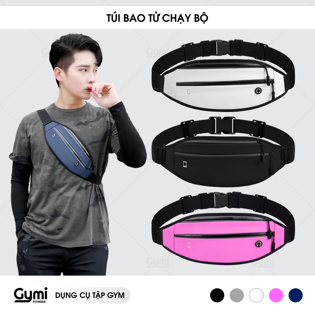 Túi Bao Tử - Túi Chạy Bộ, Đeo Bụng, Đeo Hông Tròn Chống Thấm Nước 5 Màu Sắc - Có Kèm Ngăn Đựng Nước