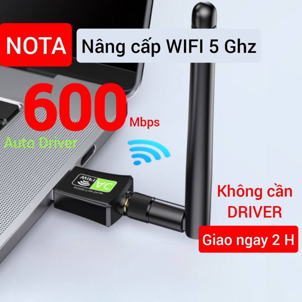 [Hỏa Tốc Win7 Win10] USB WiFi 5Ghz dùng được cho win 7 win 10 công suất 600Mbps 900Mbps 5G cho pc la