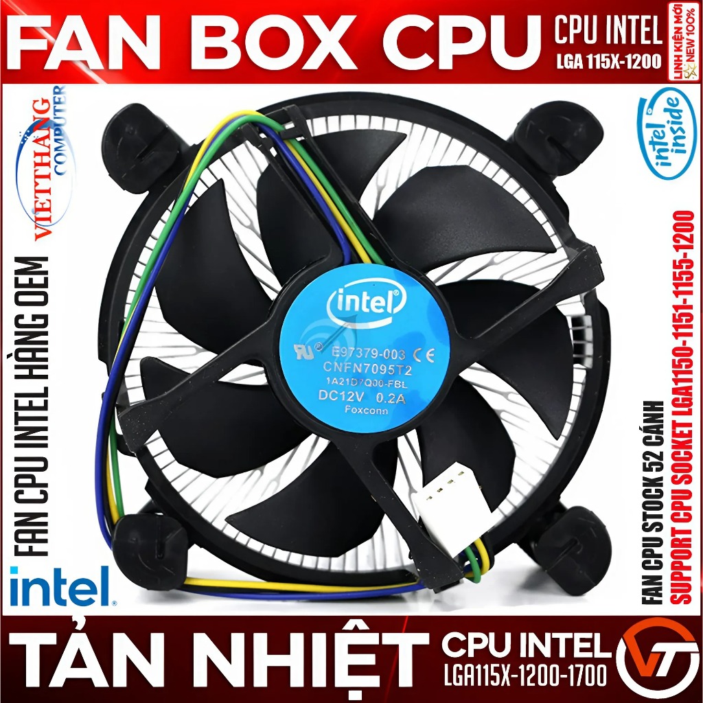 Quạt Tản Nhiệt Fan CPU Intel  Socket 1155, 1150, 1151 ( New 100% )