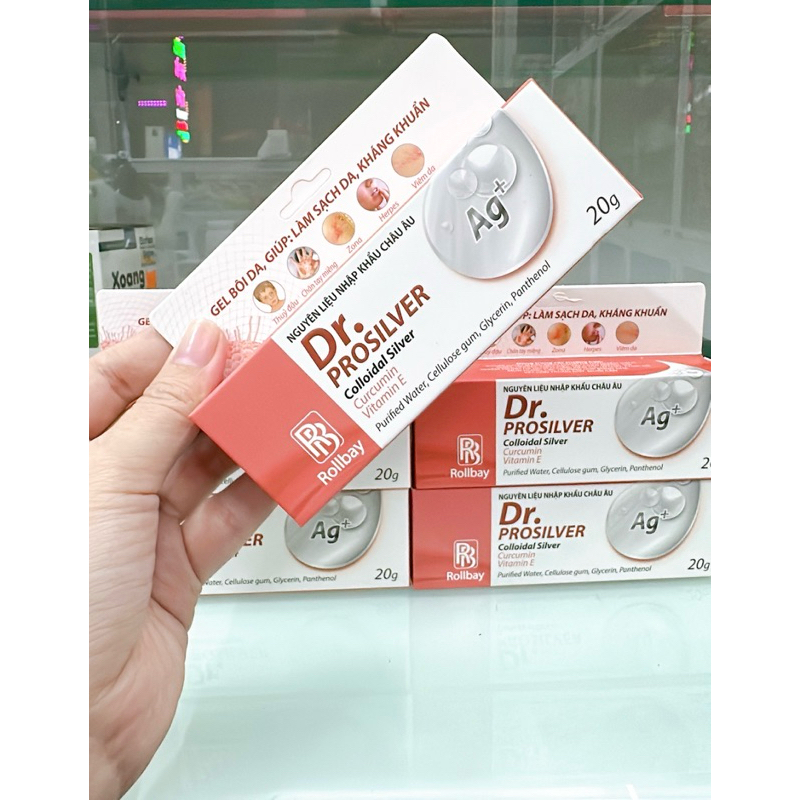 GEL BÔI DA DR. PROSILVER kháng khuẩn làm sạch dùng cho viêm da zona côn trùng cắn herpes