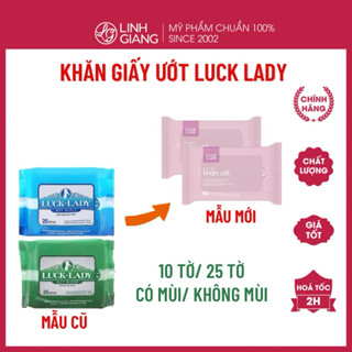 Khăn giấy ướt Luck Lady an toàn cho da, nhỏ gọn phù hợp đi du lịch Linh Giang chính hãng