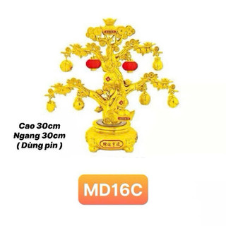 CÂY VÀNG XOAY ĐÈN MAY MẮN MD16 (XÀI PIN)