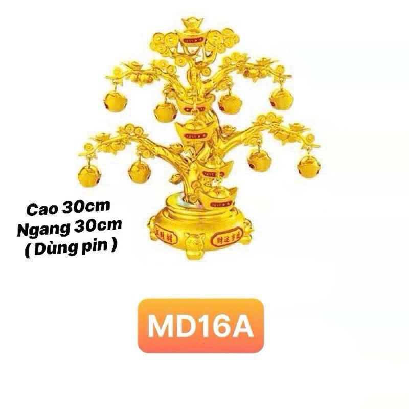 CÂY VÀNG XOAY ĐÈN MAY MẮN MD16 (XÀI PIN)