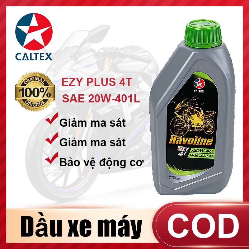 Dầu động cơ xe máy Havoline 20W40 1L 100%，Dầu nhớt xe máy và đầu máy, dầu động cơ bốn thì, tổng hợp 