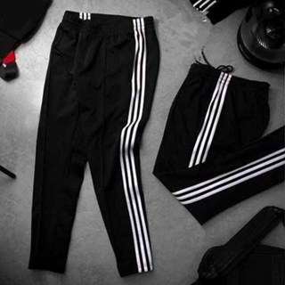Quần jogger ống rộng dây rút thể thao nỉ nam nữ Quần thun dài nam 3 sọc thu đông - CHP L1