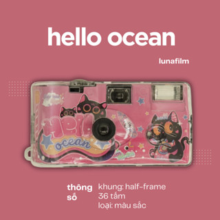 [luna] máy film một lần 36 tấm màu sắc halfframe nửa khung HELLO OCEAN mèo hồng