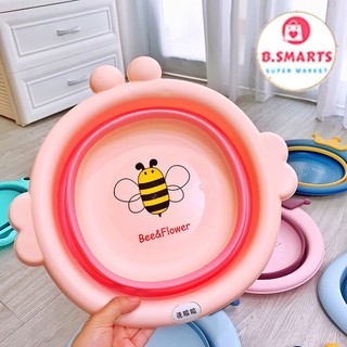 Chậu Rửa Mặt Cho Bé Xếp Gọn Hình Chú Ong Đáng Yêu, Chậu Gấp Gọn Silicon Gọn Nhẹ Dễ Dùng An Toàn
