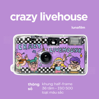   luna  Máy film một lần 36 tấm ảnh màu halfframe nua khung CRAZY LIVESHOUSE tím ISO 400 