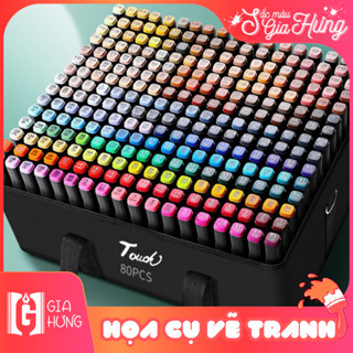Bút Màu Marker Touch 36/48/60/80/100/120/168/204/262 Màu Sắc - Bút Màu Marker 2 Đầu Kèm Túi Tiện Lợi