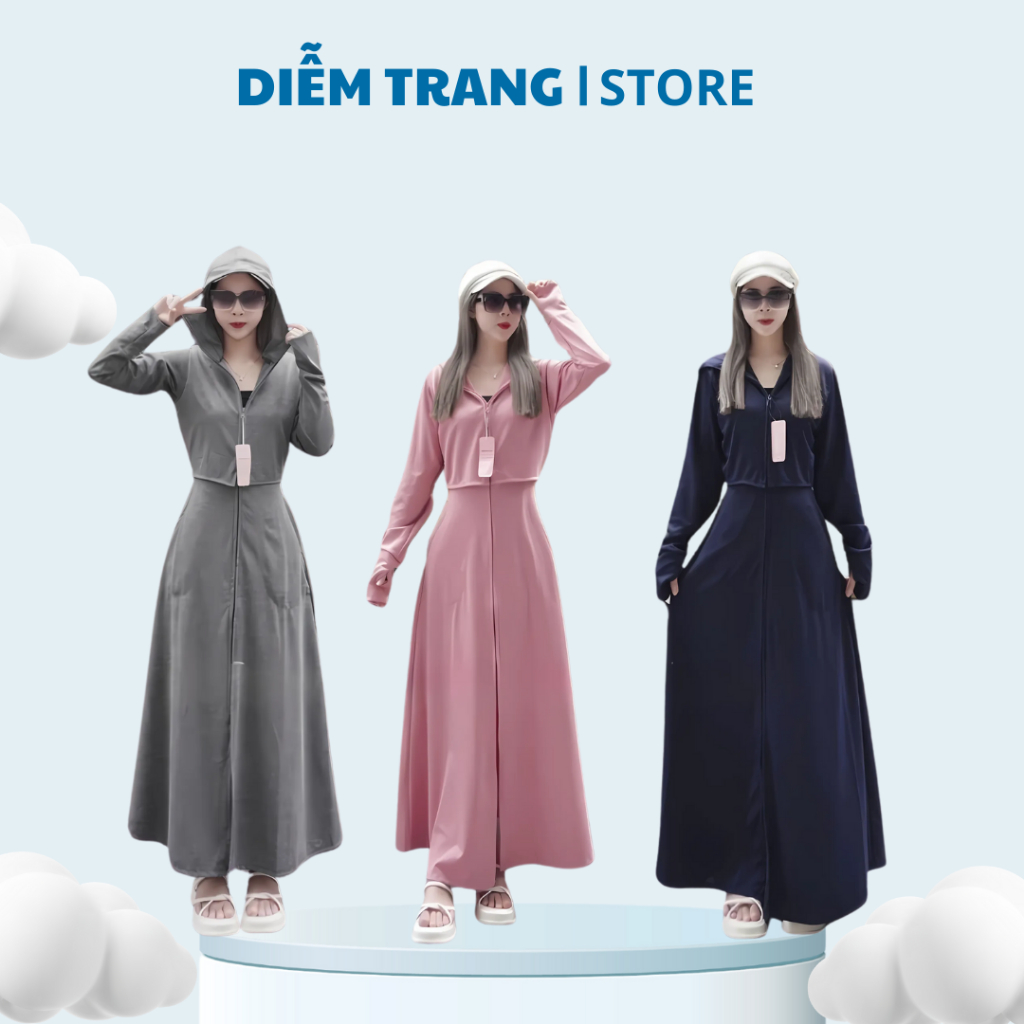 Áo chống nắng croptop toàn thân nữ, Áo choàng chống nắng 2 lớp chống tia uv chất liệu dày dặn thóang mát ( Hàng Đẹp )