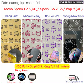  Dán cường lực màn hình dành cho Tecno Spark 40 40C Pro Go 1 2025  Pop 9 4G 5G dẻo loại trong nhám chống nhìn trộm 