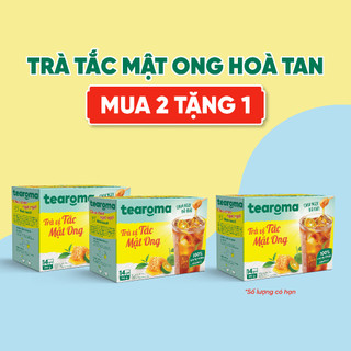   Combo 2 Tặng 1  Trà Tearoma hòa tan vị Tắc mật ong hộp 196g  14 gói x 14g  