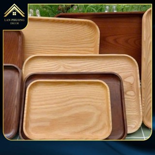 Khay gỗ sồi tự nhiên hình chữ nhật sơn phủ của Nhật KCN