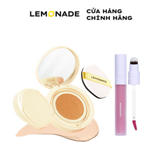 Combo Lemonade Phấn nước Matte Addict Cushion 15g, Son kem mịn lì thuần chay Perfect Couple Lip 3.5g