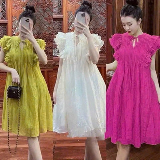váy tơ cánh tiên phối tay bèo thời trang dành cho nữ