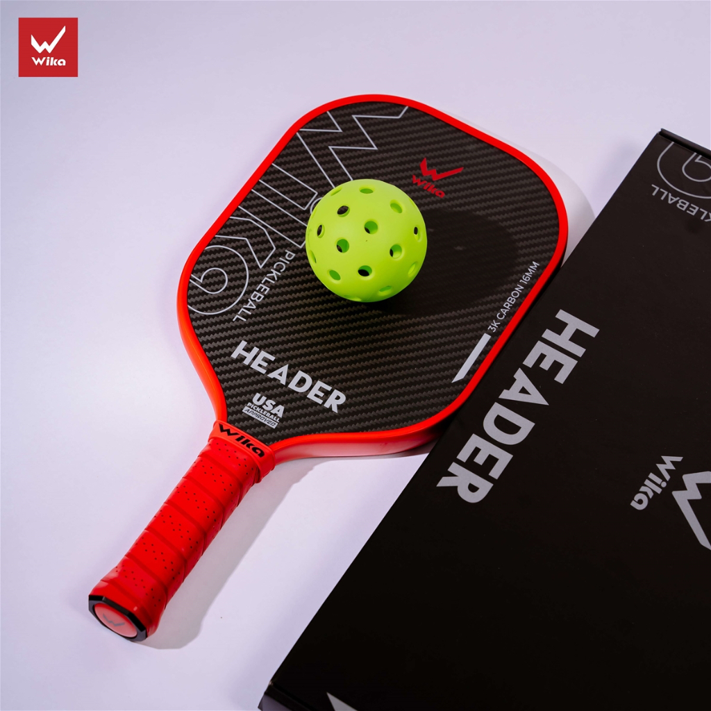 [Kèm bộ quà] Vợt Pickleball Wika Header chính hãng cao cấp Full box Carbon T1000 Độ nhám cao