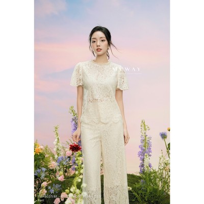 Set Bộ Hè Ren Nữ MY WAY Nhẹ Nhàng Thanh Lịch 1MAB05597w -1MQB03598 BE0