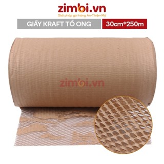 Giấy tổ ong gói hàng Zimbi 30cmx250m - Giấy kraft tổ ong