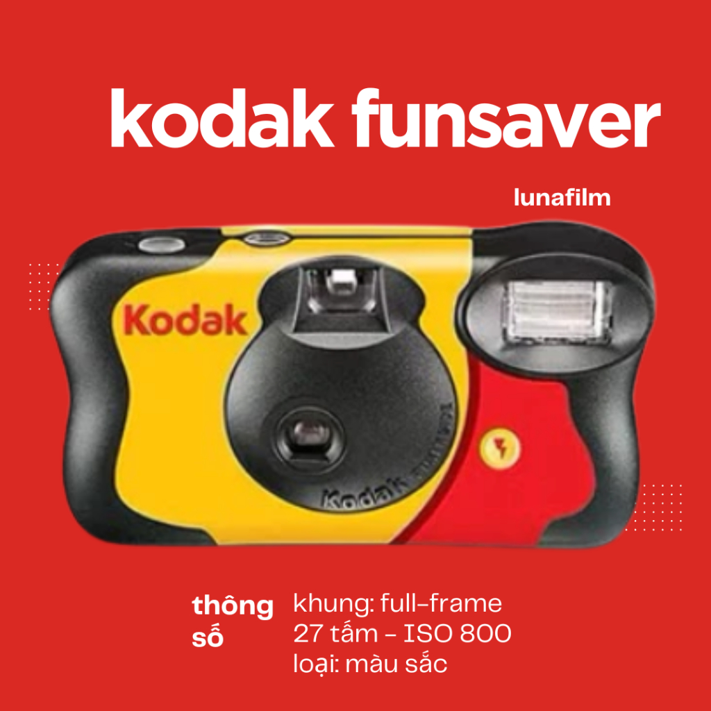 [luna] máy ảnh chụp một lần KODAK FUNSAVER 27 tấm màu ISO 800 có sẵn