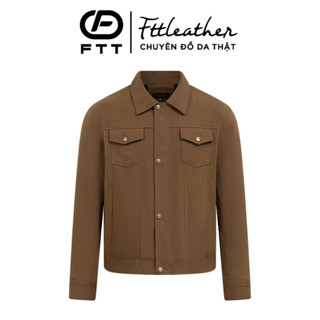 Áo khoác kaki nam cổ bẻ túi hộp dài tay Trucker Jacket Fttleather - Mã AK01