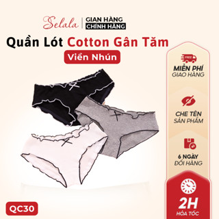 Quần Lót Nữ Cotton Selala Gân Tăm Đính Nơ Siêu Xinh Siêu Thoáng QC30