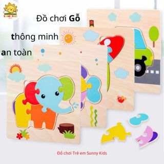  Đồ Chơi Gỗ Tranh Lắp Ghép Thông Mình Cho Bé Dưới 3 Tuổi Chất Liệu Bảng Lắp Ghép An Toàn Bo Tròn Góc Cạnh - Sunny Kids 