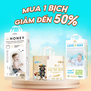 [1 BỊCH] Tã Bỉm Love Max, Momo Honey, Momo Luxury Chính Hãng, Hạn Chế Chống Hăm Cho Bé