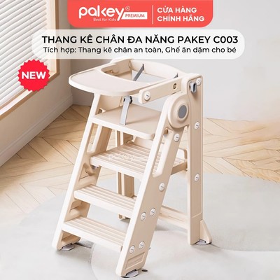 [NẤNG CẤP] Thang Kê Chân Gấp Gọn Pakey, Ghế Đứng Bếp Tích Hợp Bàn Ăn Dặm Tiện Lợi, Ghế Tự Lập Cho Bé