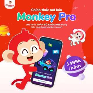 Monkey PRO trọn đời gồm (ABC/junior 5.0/Stories/Speak/Math/Vmonkey) cho bé 0-15 Tuổi