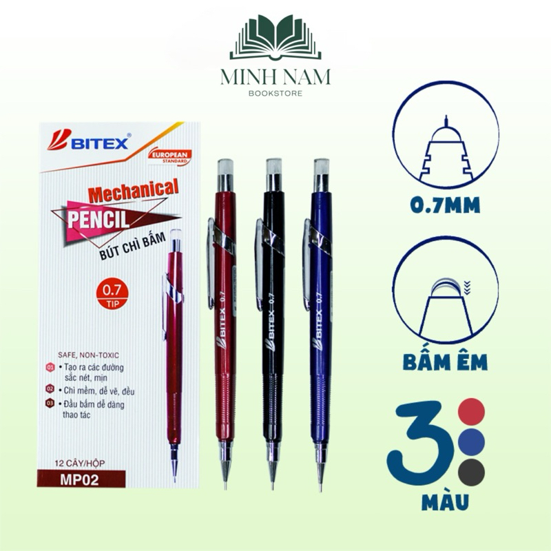 Bút chì bấm cao cấp (0.7mm) Bitex MP02