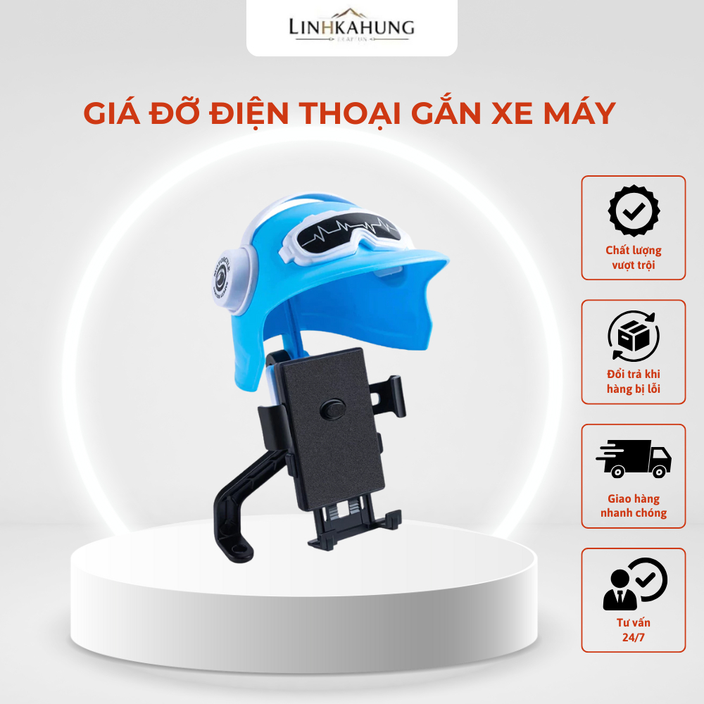 Giá Đỡ Điện Thoại Gắn Xe Máy có Mũ Bảo Hiểm che mưa che nắng, Chống Cướp Cực Chắc Chắn
